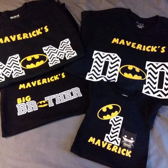 Batman Personalized Family Birthday Shirt Set of 4 - Picture 6 of 7